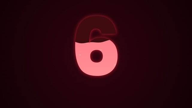 Countdown timer animation showing numbers 10, 5, and 0 in glowing red on a dark background