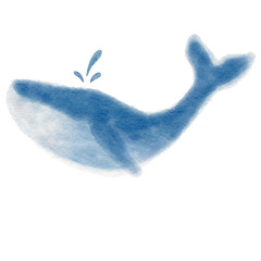 Untitled Artwork Water Blue whale illustration, isolated on transparent background. © Orang