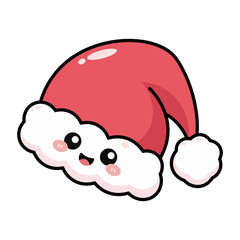 Fototapeta premium Cute Pink Santa Hat Character