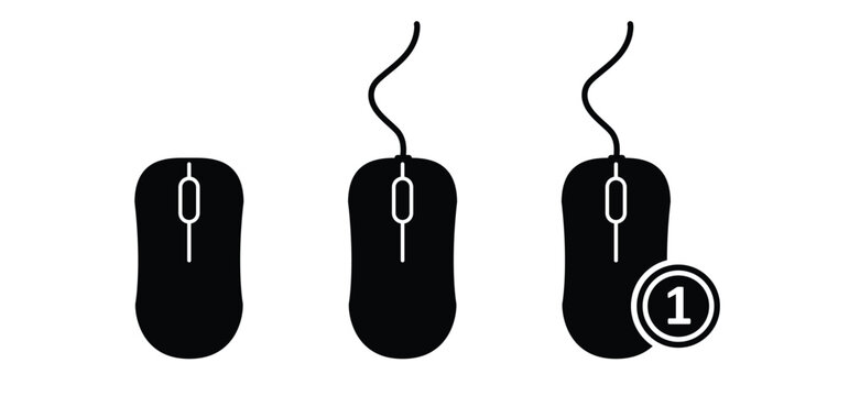 Computer mouse. Social media network symbol. Mouse with scroll and click optical technology. You can move the cursor accurately on the screen by clicking, scrolling, and dragging. Software navigation 