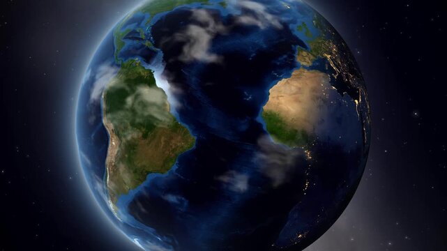 Earth Zoom In to Coronel Chile from Outer Space