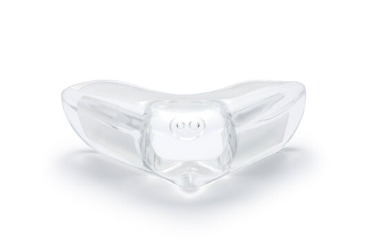 Silicone corner protector on white background. Table corner guards for sharp edges