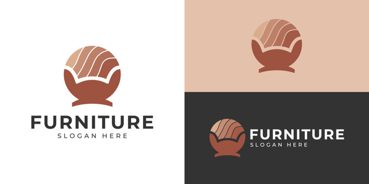 Creative simple furniture logo template. Abstract sofa logo design vector illustration.