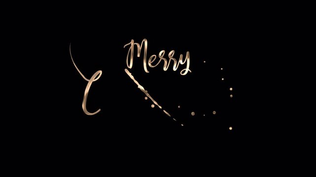 merry christmas golden cursive lettering spells merry, bringing warmth and sparkle to festive celebrations and seasonal designs for greeting cards, invitations, banners.
