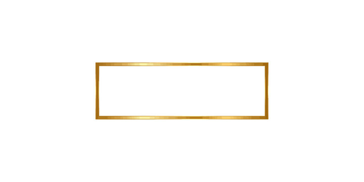 Simple golden rectangular frame with thin metallic border for minimalist layout.