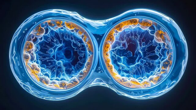 Microscopic view of cellular division and biological processes