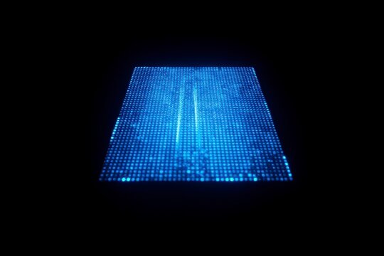 Abstract blue light matrix on dark background