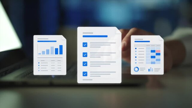  Artificial intelligence, check electronic documents on digital documents on virtual screen Document Management System
