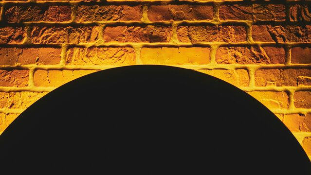 hemisphere with backlighting on a brick wall