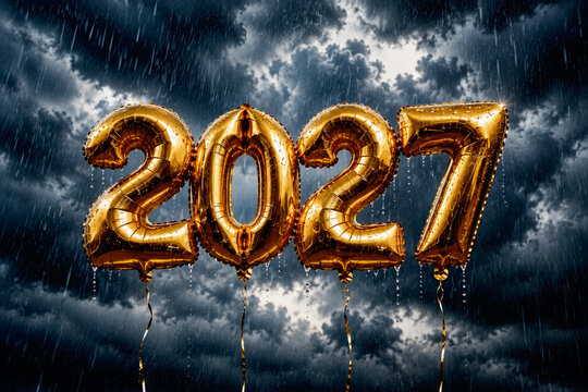 the coming year 2027 in heavy rain