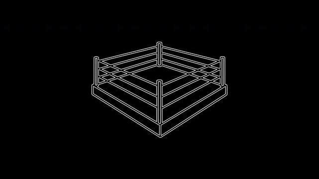 Boxing ring animation for combat sports