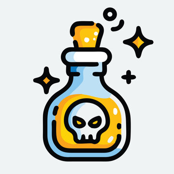 cartoon vector illustration halloween potion bottle