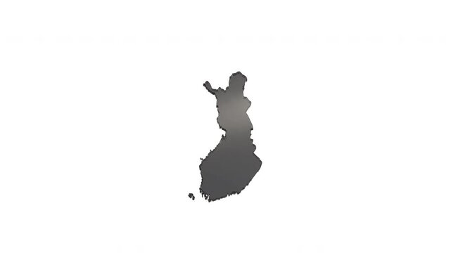 Finland country map silhouette revealing its name