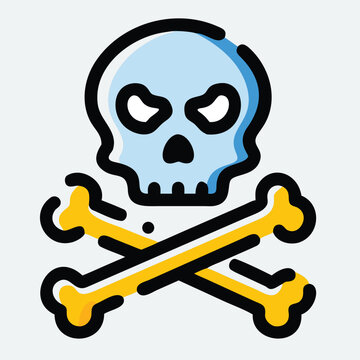 cartoon vector illustration halloween skull logo
