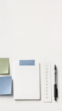 Elegant Flat Lay of Stylish Stationery Items on a Pristine White Background for Creative Planning