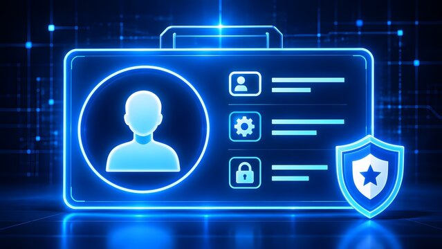 Digital identity access card with biometric security shield and encrypted user authentication