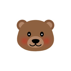 Obraz premium Cute Brown Bear Head Character Illustration