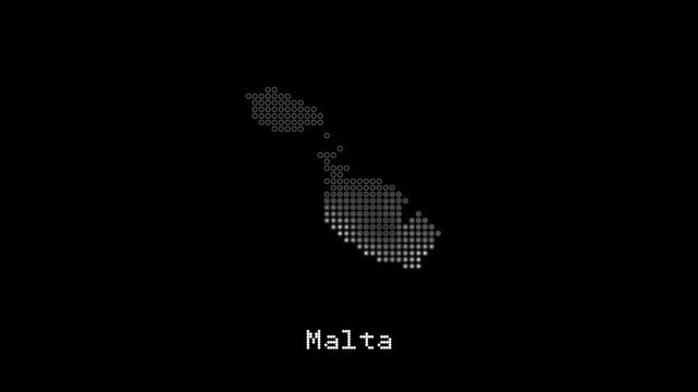 Malta country map digital led screen animation