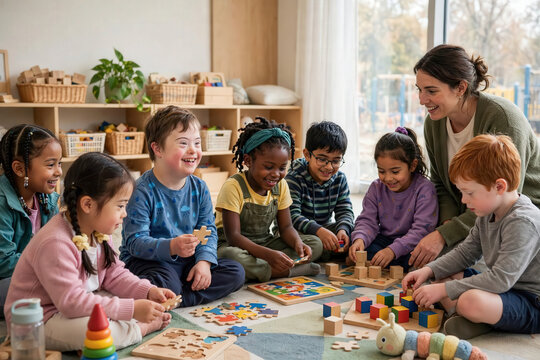 Child with Down Syndrome Enjoying Inclusive Activities