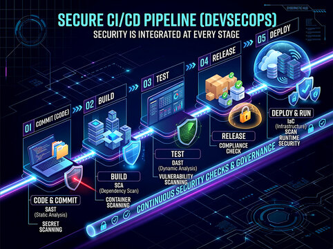Secure devsecops pipeline diagram showing continuous software