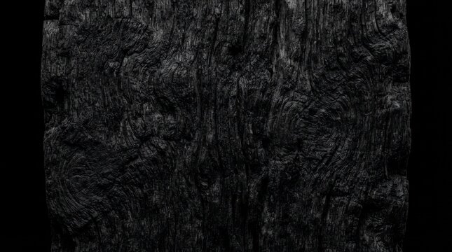 Natural black bog oak wood texture showing detailed grain patterns and fossilized timber surface for luxury background design