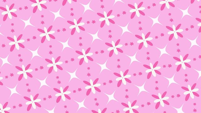 Abstract seamless background with pink floral repeating pattern