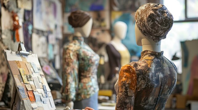 Mannequins in a fashion design studio