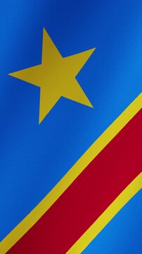 Democratic republic of the congo national flag waving