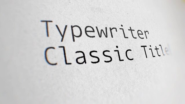 Classic Typewriter Style Titles