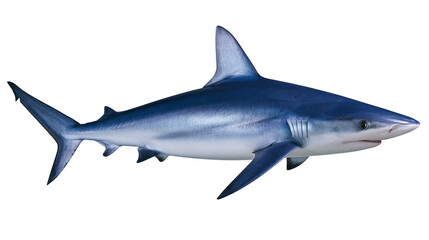 Fototapeta premium Blue shark swimming with sleek body and sharp dorsal fin