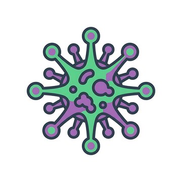 Stylized virus microbe icon illustration on white background
