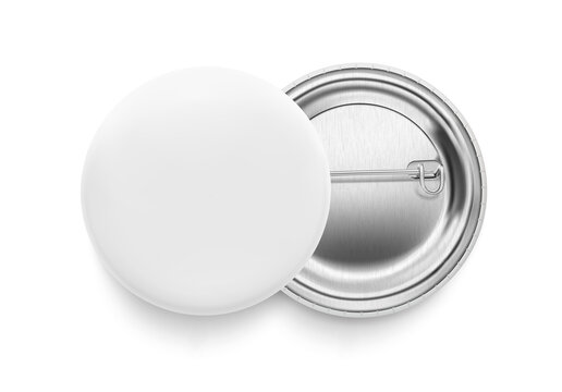 White pin-back button badge mockup. Illustration on transparent background. Ready and simple to use for your design. The mock-up will make the presentation look as realistic.