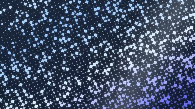 Abstract blue halftone pattern of square pixels with light gradient and copy space