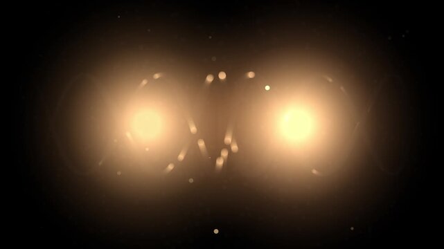 Abstract dna helix animation with glowing golden light particles and bokeh background, genetics science