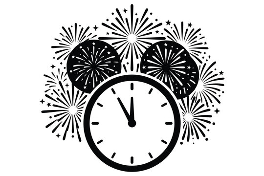 clock and flowers