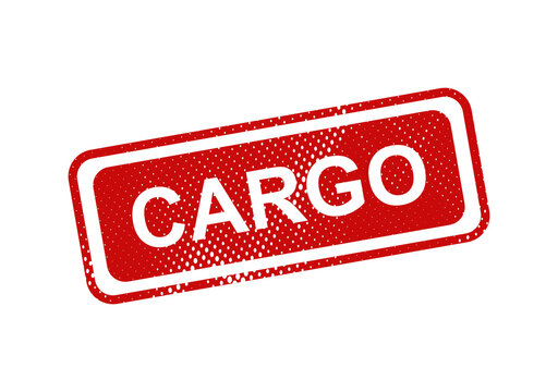 Red vintage cargo stamp or label design illustration