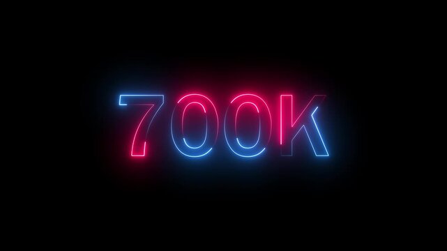 700k animation neon text effect video motion on black background.4k video