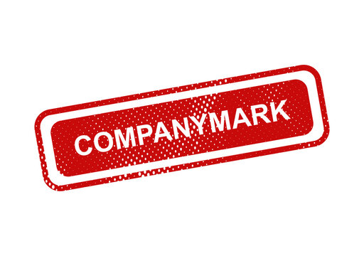 Red company mark stamp with text companymark illustration