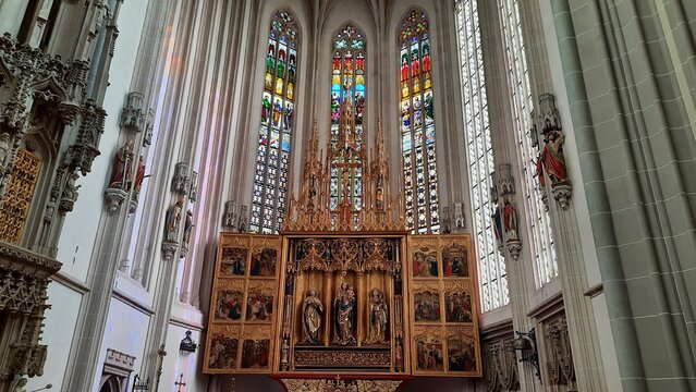 Kosice, Slovakia, 02.13.2026, a very beautiful altar inside St. Elizabeth's Cathedral.