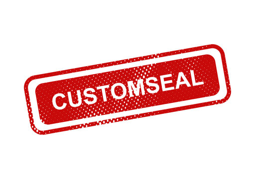 Red custom seal stamp with text border illustration