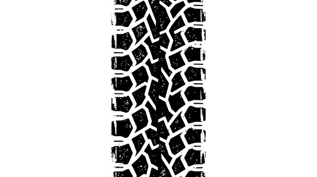 Heavy duty off-road truck tire tread track pattern on white background