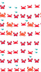 Cartoon crabs and whales pattern © ebar