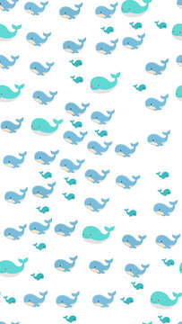 Cartoon whale pattern