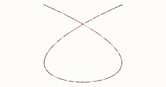 Parametric Lissajous Morphing Curve Bauhaus Geometric Knot Motion Background - 4k 60 fps infinite loop