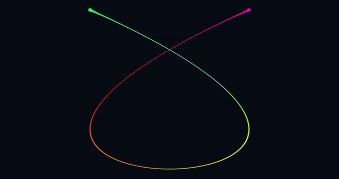 Parametric Lissajous Morphing Curve Chromatic Spectrum Ribbon Motion Background - 4k 60 fps infinite loop