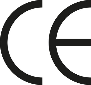 Black CE mark symbol on a white background representing European Union safety certification