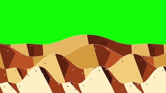 Abstract Geometric Desert Dunes Waving Animation