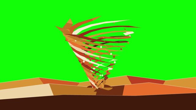 Stylized 3D Desert Dust Tornado Animation