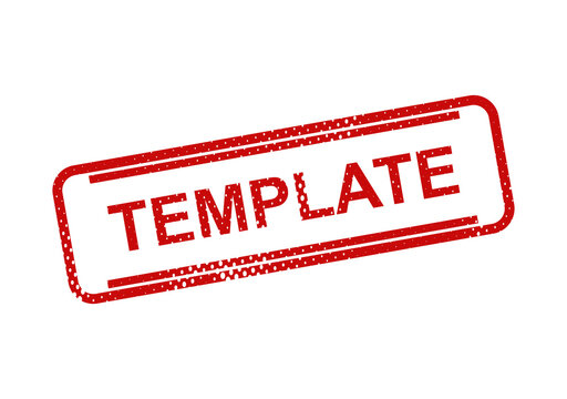 Red template stamp with word template illustration
