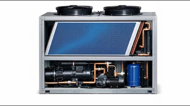 Air conditioning units stacked on top of each other